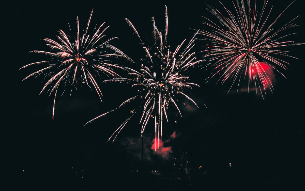 Stock stand-in: fireworks bursting against a night sky